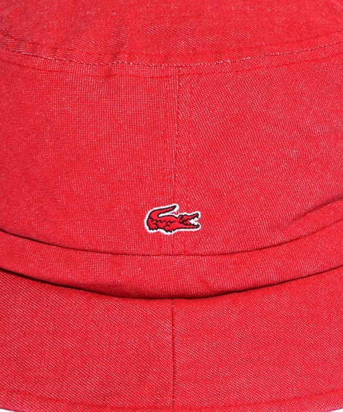 LACOSTE(ラコステ)の「LACOSTE/ラコステ 無地バケットハット ユニセックス(ハット・メンズ・ベージュ/レッド・FREE)」の8枚目の写真