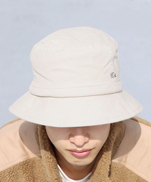 LACOSTE(ラコステ)の「LACOSTE/ラコステ 無地バケットハット ユニセックス(ハット・メンズ・ベージュ/レッド・FREE)」の14枚目の写真