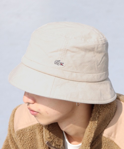 LACOSTE(ラコステ)の「LACOSTE/ラコステ 無地バケットハット ユニセックス(ハット・メンズ・ベージュ/レッド・FREE)」の21枚目の写真