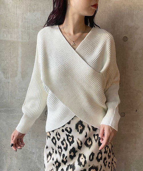 GALENA（ガレナ）の「【GALENA/ガレナ】クロス編みニット（ニット/セーター・レディース・ライトピンク/ホワイト/ライトブルー/ブラック・FREE）」の10枚目の写真