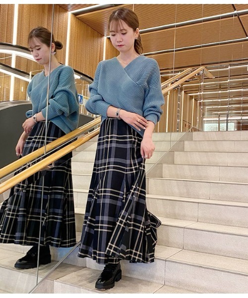 GALENA（ガレナ）の「【GALENA/ガレナ】クロス編みニット（ニット/セーター・レディース・ライトピンク/ホワイト/ライトブルー/ブラック・FREE）」の5枚目の写真