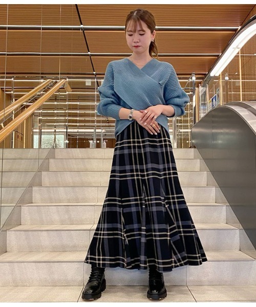 GALENA（ガレナ）の「【GALENA/ガレナ】クロス編みニット（ニット/セーター・レディース・ライトピンク/ホワイト/ライトブルー/ブラック・FREE）」の6枚目の写真