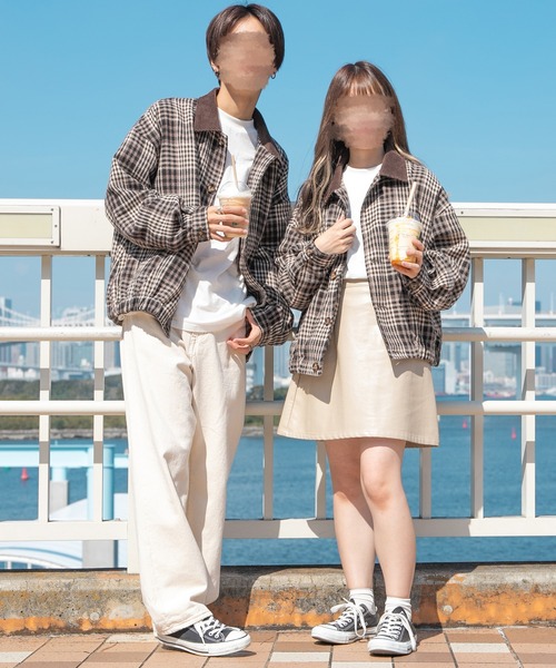 PairPair（ペアペア）の「起毛チェックブルゾン(ユニセックス