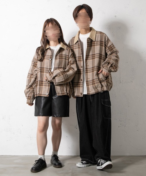 PairPair(ペアペア)の「起毛チェックブルゾン(ユニセックス)(ブルゾン・レディース・モカ/キャメル・MEDIUM/LARGE)」の20枚目の写真