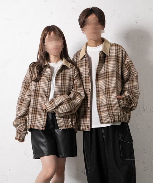 PairPair(ペアペア)の「起毛チェックブルゾン(ユニセックス)(ブルゾン・レディース・モカ/キャメル・MEDIUM/LARGE)」の21枚目の写真