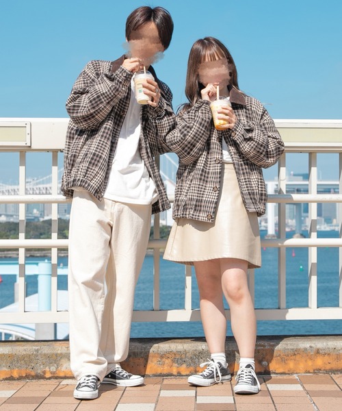 PairPair(ペアペア)の「起毛チェックブルゾン(ユニセックス)(ブルゾン・レディース・モカ/キャメル・MEDIUM/LARGE)」の10枚目の写真