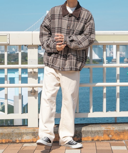 PairPair(ペアペア)の「起毛チェックブルゾン(ユニセックス)(ブルゾン・レディース・モカ/キャメル・MEDIUM/LARGE)」の8枚目の写真