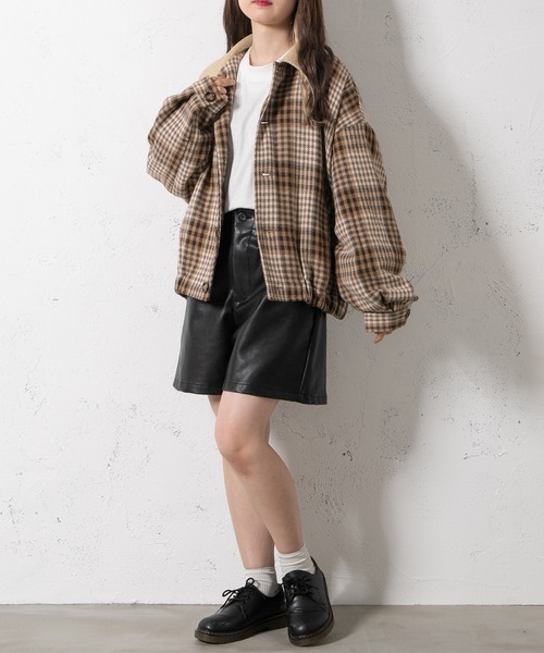 PairPair(ペアペア)の「起毛チェックブルゾン(ユニセックス)(ブルゾン・レディース・モカ/キャメル・MEDIUM/LARGE)」の12枚目の写真