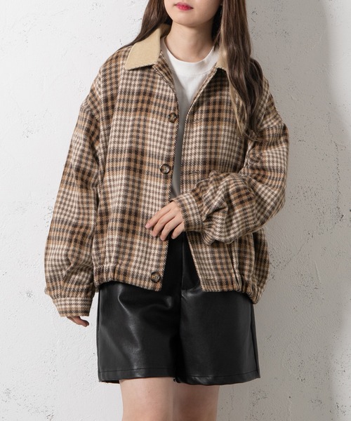 PairPair(ペアペア)の「起毛チェックブルゾン(ユニセックス)(ブルゾン・レディース・モカ/キャメル・MEDIUM/LARGE)」の13枚目の写真