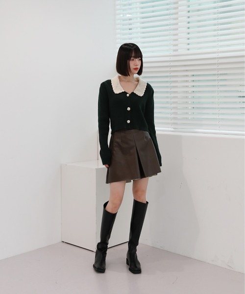 by muni:r（バイ ムニール）の「Aライン ショートパンツ（スカート・レディース・ブラック/ベージュ/ブラウン・FREE）」の12枚目の写真