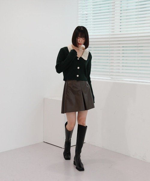 by muni:r（バイ ムニール）の「Aライン ショートパンツ（スカート・レディース・ブラック/ベージュ/ブラウン・FREE）」の13枚目の写真