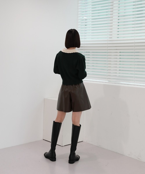 by muni:r（バイ ムニール）の「Aライン ショートパンツ（スカート・レディース・ブラック/ベージュ/ブラウン・FREE）」の14枚目の写真