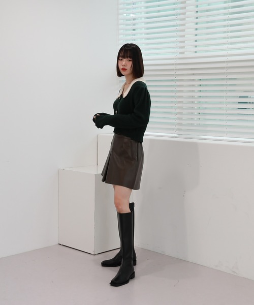 by muni:r（バイ ムニール）の「Aライン ショートパンツ（スカート・レディース・ブラック/ベージュ/ブラウン・FREE）」の15枚目の写真