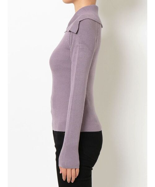 EMODA（エモダ）の「オーバーカラーデコルテニット（ニット/セーター・レディース・ブラック/パープル/グレー/ライム・FREE）」の14枚目の写真