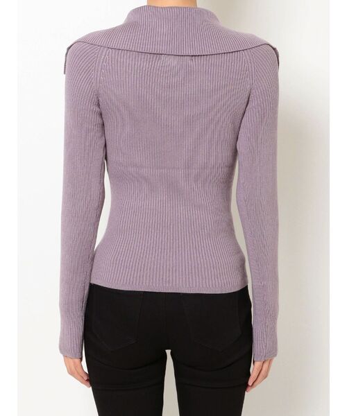 EMODA（エモダ）の「オーバーカラーデコルテニット（ニット/セーター・レディース・ブラック/パープル/グレー/ライム・FREE）」の13枚目の写真