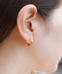 ノンホール・2連クロス樹脂フープイヤリング