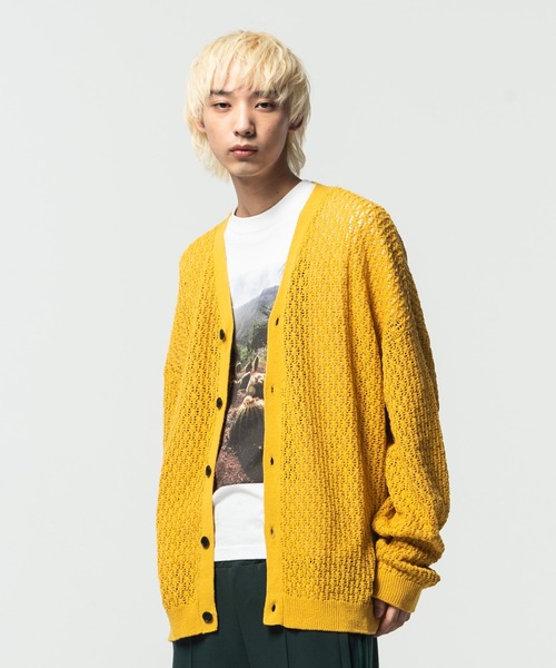 glamb（グラム）の「Openwork Cardgian / オープンワークカーディガン（カーディガン/ボレロ・メンズ・ブラック/グリーン/イエロー・L/M/S）」の3枚目の写真