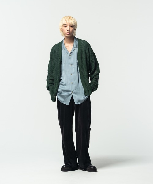 glamb（グラム）の「Openwork Cardgian / オープンワークカーディガン（カーディガン/ボレロ・メンズ・ブラック/グリーン/イエロー・L/M/S）」の16枚目の写真