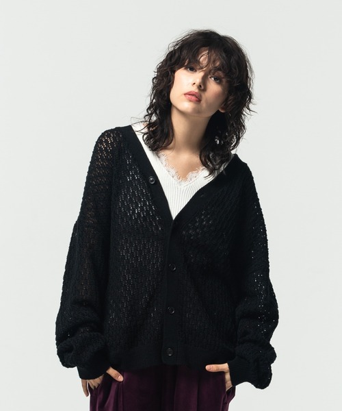 glamb（グラム）の「Openwork Cardgian / オープンワークカーディガン（カーディガン/ボレロ・メンズ・ブラック/グリーン/イエロー・L/M/S）」の6枚目の写真