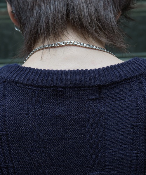 Confirm(コンファーム)の「ヴィンテージライク レトロジャガードストライプ柄 ビッグシルエット 3Dニットプルオーバー 【Confirm】(ニット/セーター・メンズ・ブラック/ボルドー/モカ/ナチュラル/ブルー系その他/ホワイト系その他/ブラック系その他・M/L)」の22枚目の写真