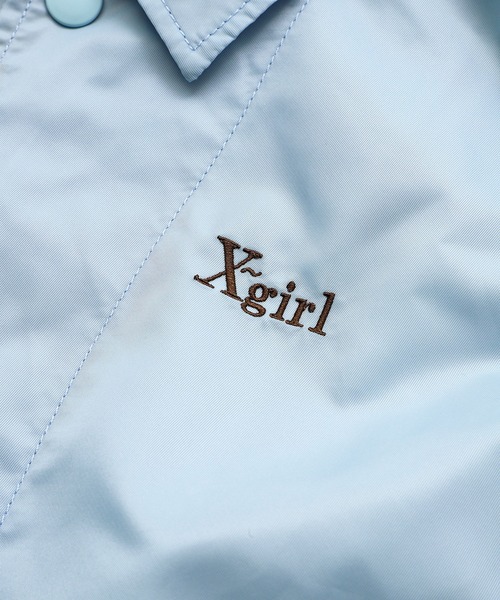 X-girl（エックスガール）の「RELAXED COACH JACKET（ナイロンジャケット・レディース・ブラック/ホワイト/ライトブルー・S/M）」の10枚目の写真