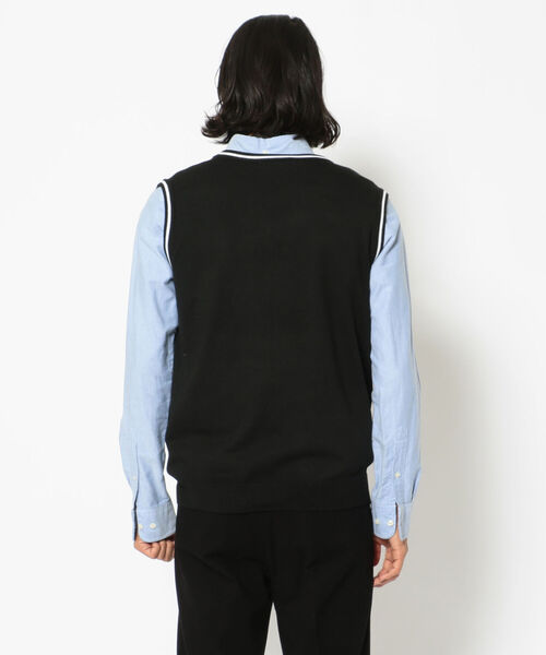 RAWLIFE(ロウライフ)の「BACK SPIN!/バックスピン!/The Rolling Stones Shoes LOGO KNIT VEST(ベスト・メンズ・レッド/ブラック・MEDIUM/LARGE/X-LARGE)」の4枚目の写真