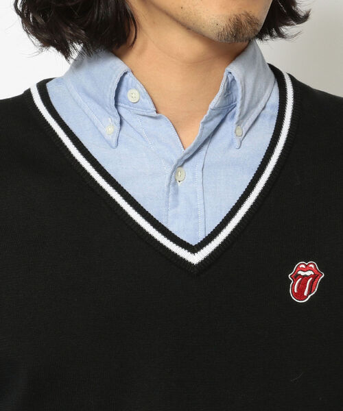 RAWLIFE(ロウライフ)の「BACK SPIN!/バックスピン!/The Rolling Stones Shoes LOGO KNIT VEST(ベスト・メンズ・レッド/ブラック・MEDIUM/LARGE/X-LARGE)」の7枚目の写真