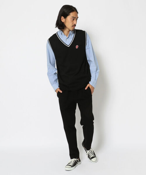 RAWLIFE(ロウライフ)の「BACK SPIN!/バックスピン!/The Rolling Stones Shoes LOGO KNIT VEST(ベスト・メンズ・レッド/ブラック・MEDIUM/LARGE/X-LARGE)」の12枚目の写真