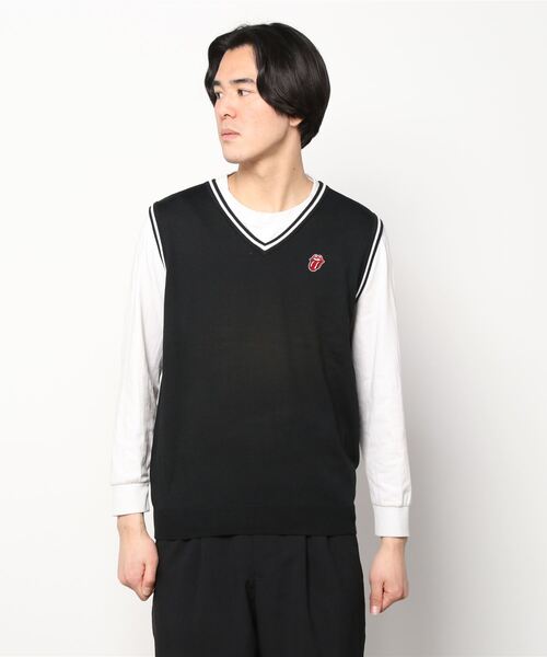 RAWLIFE(ロウライフ)の「BACK SPIN!/バックスピン!/The Rolling Stones Shoes LOGO KNIT VEST(ベスト・メンズ・レッド/ブラック・MEDIUM/LARGE/X-LARGE)」の6枚目の写真