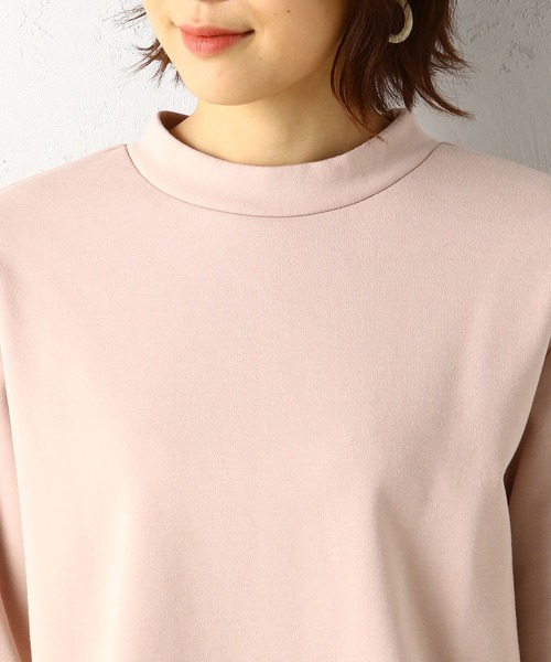 Petit Honfleur(プチオンフルール)の「裏起毛レイヤード風モックネックプルオーバー(Tシャツ/カットソー・レディース・ブラック/グリーン/ピンク・M/L)」の7枚目の写真