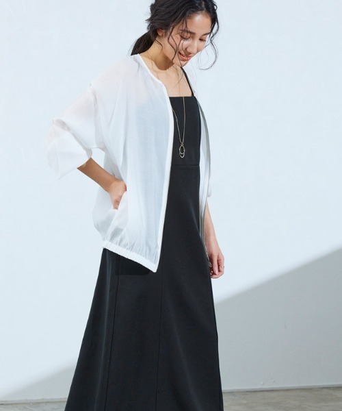 Pierrot（ピエロ）の「ツイルキャミワンピース（ワンピース・レディース・ブラック/杢グレー/ベージュ/ブラウン/グリーン・M/L/PM）」の16枚目の写真