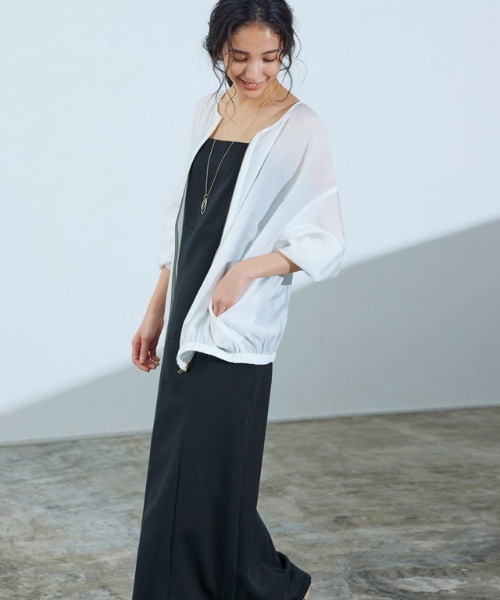 Pierrot（ピエロ）の「ツイルキャミワンピース（ワンピース・レディース・ブラック/杢グレー/ベージュ/ブラウン/グリーン・M/L/PM）」の22枚目の写真