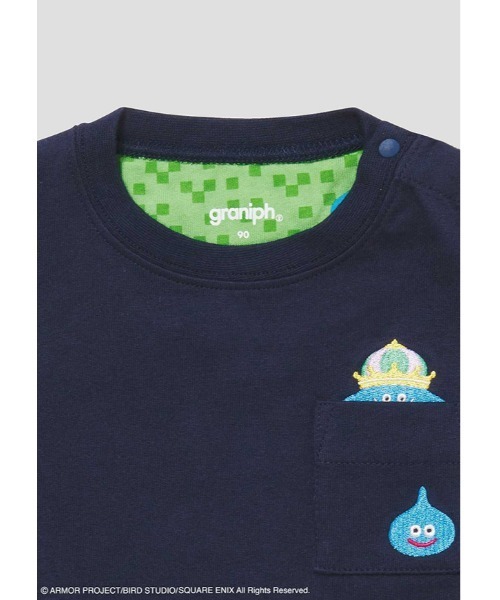 Design Tshirts Store graniph（デザイン　ティーシャツ　ストア　グラニフ）の「ドラゴンクエスト　DQ+g　キッズロングスリーブTシャツ　キングスライム（Tシャツ/カットソー・キッズ・ネイビー・90）」の9枚目の写真