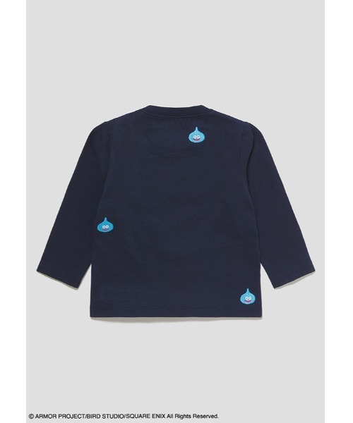 Design Tshirts Store graniph（デザイン　ティーシャツ　ストア　グラニフ）の「ドラゴンクエスト　DQ+g　キッズロングスリーブTシャツ　キングスライム（Tシャツ/カットソー・キッズ・ネイビー・90）」の3枚目の写真