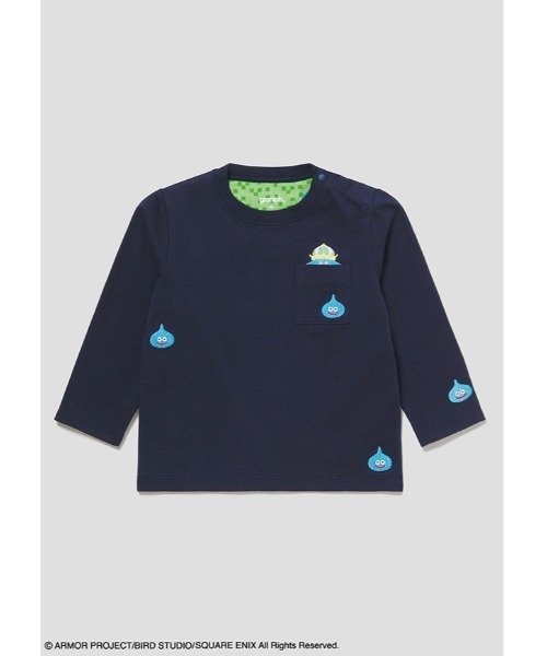 Design Tshirts Store graniph（デザイン　ティーシャツ　ストア　グラニフ）の「ドラゴンクエスト　DQ+g　キッズロングスリーブTシャツ　キングスライム（Tシャツ/カットソー・キッズ・ネイビー・90）」の8枚目の写真