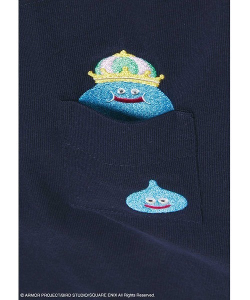 Design Tshirts Store graniph（デザイン　ティーシャツ　ストア　グラニフ）の「ドラゴンクエスト　DQ+g　キッズロングスリーブTシャツ　キングスライム（Tシャツ/カットソー・キッズ・ネイビー・90）」の6枚目の写真