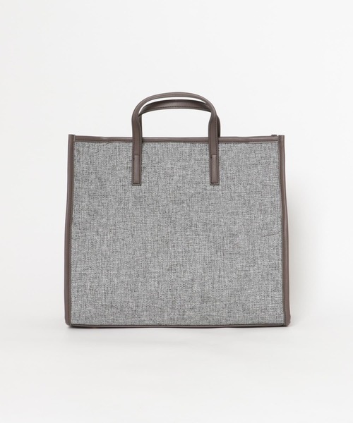 URBAN RESEARCH DOORS（アーバンリサーチドアーズ）の「パイピングスクエアバッグ（トートバッグ・レディース・チャコールグレー/ベージュ・ONE）」の9枚目の写真