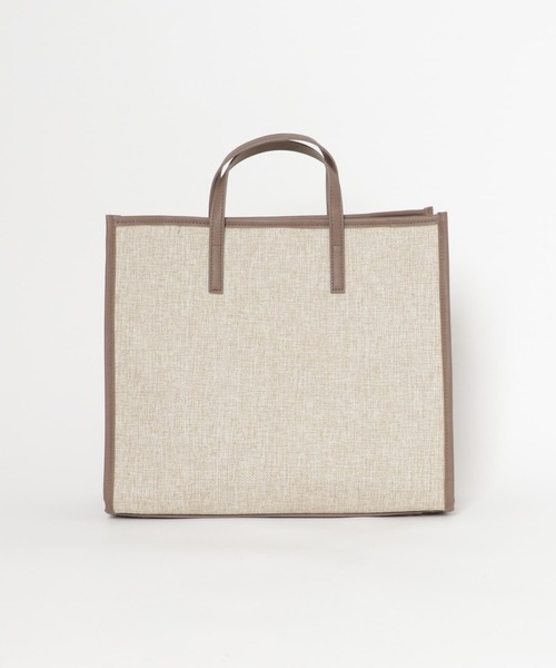 URBAN RESEARCH DOORS（アーバンリサーチドアーズ）の「パイピングスクエアバッグ（トートバッグ・レディース・チャコールグレー/ベージュ・ONE）」の7枚目の写真