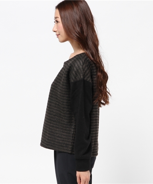 DISCOAT（ディスコート）の「【Discoat】ブークレシャギーちょび杢切替プルオーバー（Tシャツ/カットソー・レディース・アイボリー/ネイビー/その他19・ﾌﾘ-）」の5枚目の写真