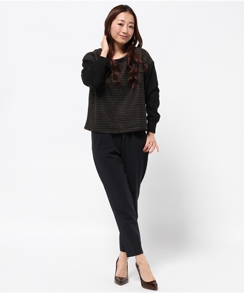 DISCOAT（ディスコート）の「【Discoat】ブークレシャギーちょび杢切替プルオーバー（Tシャツ/カットソー・レディース・アイボリー/ネイビー/その他19・ﾌﾘ-）」の7枚目の写真