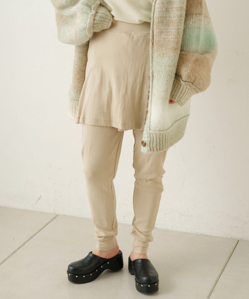 MILLER（ミラー）の「【Miller別注】スカート付きレギンス（その他パンツ・レディース・ダークブラウン/アイボリー/ブラック・FREE）」の2枚目の写真