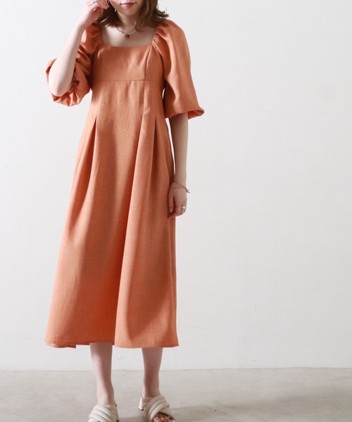 ボリュームスリーブワンピース