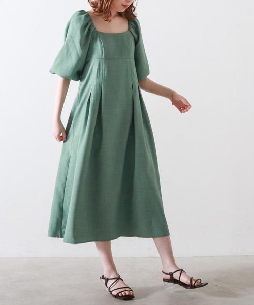 ボリュームスリーブワンピース