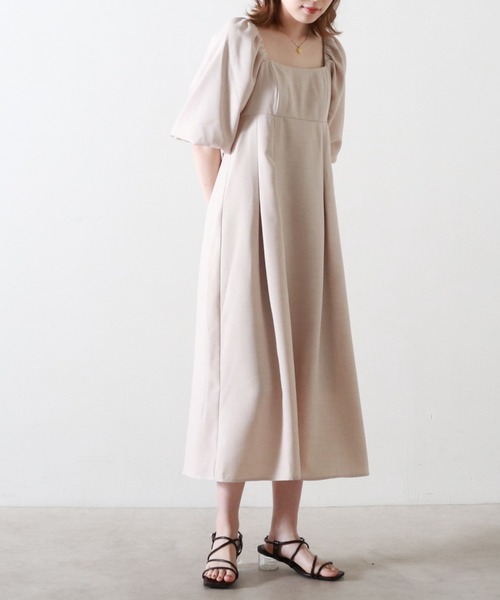 ボリュームスリーブワンピース