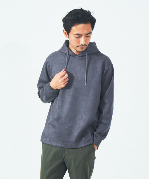 ABAHOUSE GRAY(アバハウスグレイ)の「【アンサンブル対応】ネオスウェード AH 刺繍 プルオーバー パーカー(パーカー・メンズ・ブラック/ベージュ/グレー/グレイッシュブルー/ライトグレー・46/48)」の5枚目の写真