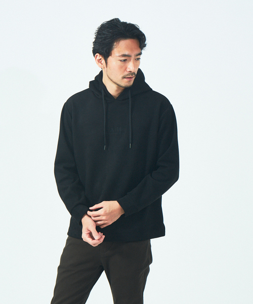 ABAHOUSE GRAY(アバハウスグレイ)の「【アンサンブル対応】ネオスウェード AH 刺繍 プルオーバー パーカー(パーカー・メンズ・ブラック/ベージュ/グレー/グレイッシュブルー/ライトグレー・46/48)」の2枚目の写真