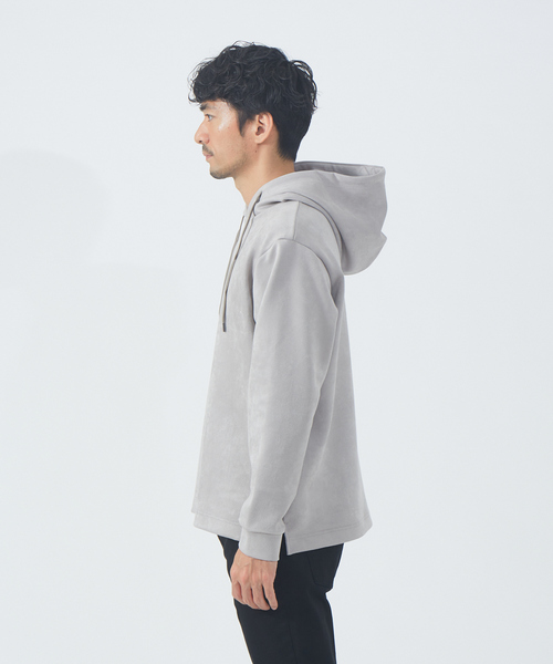 ABAHOUSE GRAY(アバハウスグレイ)の「【アンサンブル対応】ネオスウェード AH 刺繍 プルオーバー パーカー(パーカー・メンズ・ブラック/ベージュ/グレー/グレイッシュブルー/ライトグレー・46/48)」の7枚目の写真