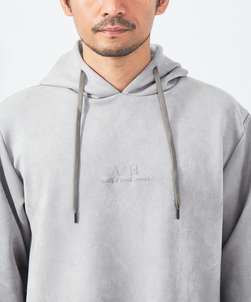 ABAHOUSE GRAY(アバハウスグレイ)の「【アンサンブル対応】ネオスウェード AH 刺繍 プルオーバー パーカー(パーカー・メンズ・ブラック/ベージュ/グレー/グレイッシュブルー/ライトグレー・46/48)」の9枚目の写真