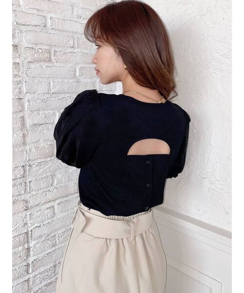 RESEXXY（リゼクシー）の「バルーンスリーブリブトップス（Tシャツ/カットソー・レディース・グリーン/ホワイト/ブラック/ピンク・FREE）」の9枚目の写真