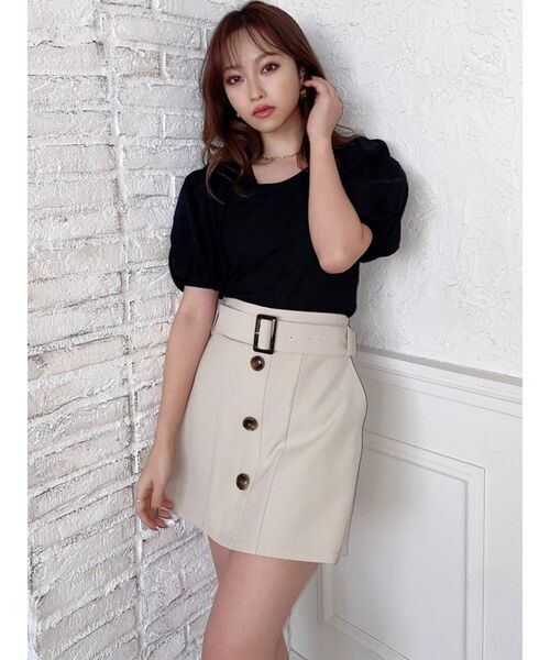 RESEXXY（リゼクシー）の「バルーンスリーブリブトップス（Tシャツ/カットソー・レディース・グリーン/ホワイト/ブラック/ピンク・FREE）」の10枚目の写真